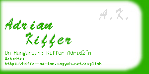 adrian kiffer business card